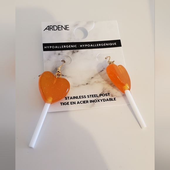 Heart Lolipop Candy Earings - Picture 2 of 3